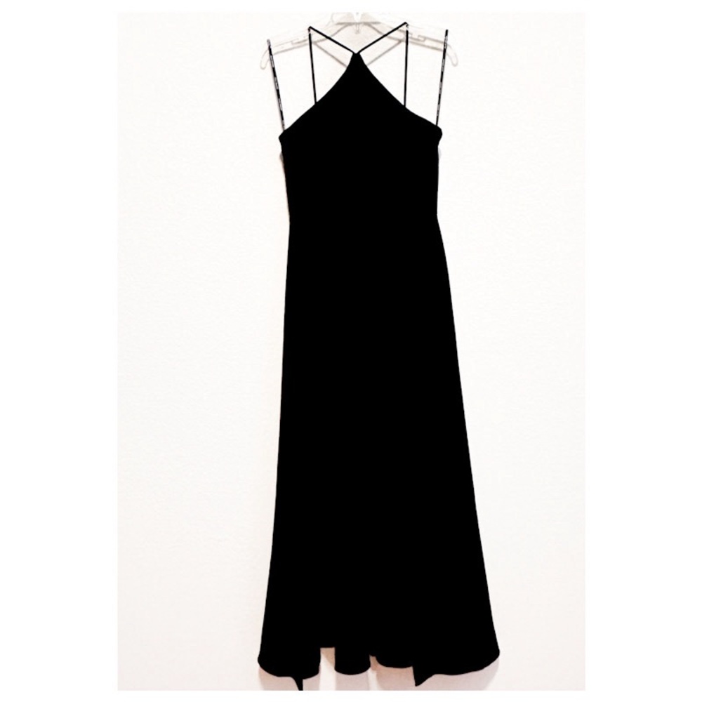 Julia Jordan Strappy Halter Walk Thru Split Skirted Jumpsuit Black Size 2